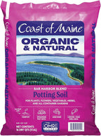 Coast of Maine Organic & Natural Bar Harbor Blend Potting Soil - Organic Soil w/Perlite for Enhanced Drainage & Aeration - for Flowers, Herbs & Veggies, Floral Baskets & Container Gardening (16 QT)