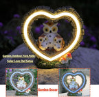Solar Owl Garden Statue, Outdoor Waterproof Handmade Resin Statue Solar LED Lights, Warm Owl Family Decoration, Suitable for Roads, Yards, lawns
