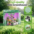 Mini Greenhouse with LED Grow Light & Timer, 36"×20"×33" Portable PE Plant Tent for Indoor Seed Starting, Balcony, Garage & Small Space Gardening