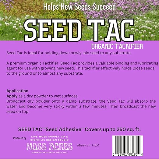 Earthwise Seed-Tac Premium Organic Tackifier – Erosion Control, Plant-Based Binder, Soil Restoration, Non-Toxic, Pet Safe – Covers Up to 5,000 sq ft, 10 lb