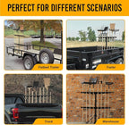 Utility Trailer Tool Rack, Shovel Rack for Truck, Rake Shovel Holder Landscape Hand Tool Accessories for Trailer Truck with 8 Rubber Holes with Brackets, Standard Black