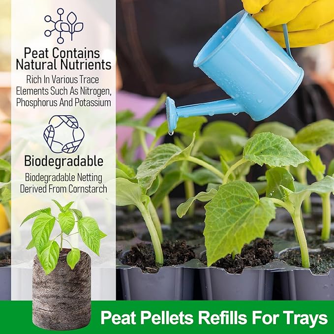 Legigo 50 Pcs 30mm Seed Starter Peat Pellets Pods for Seedlings- Compressed Seed Starting Pellets Seed Starter Pods Plugs Soil Peat Pods for Starting Seeds, Garden Planting Herb Flower Vegetables