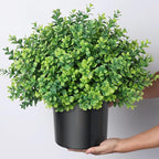 Set of 2 Artificial Boxwood Topiary Trees for Front Door - Faux Realistic Greenery Potted Plants, Fake Outdoor UV-Resistant Bushes with Pots for Porch,Farmhouse,Home,Garden Decor