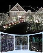 Brightown Solar Outdoor String Lights - 50 FT 120 LED Solar String Lights for Outside with 8 Lighting Modes, IP65 Waterproof Solar Outdoor Lights, Suitable for Tree Party Decor, Pure White