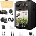 Spider Farmer Grow Tent Kit Complete 4x4ft SF4000 Dimmable Samsung LM301H EVO LED Diodes, 450W Complete System 4x4x6.6 Grow Tent Set 48"x48"x80" with 6" Ventilation System & 6'' Clip Fan