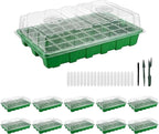 Gardzen 10 Pack 40 Cell BPA Free Seed Starter Tray Kit - Reusable Plant Germination Trays with Adjustable Vents, Sowing Tool & Labeling Set for Indoor Gardening Vegetables Herbs Flowers