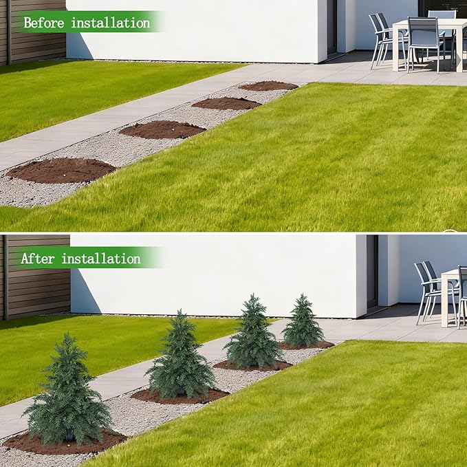 Yangrass 2 Pack 24" Cypress Topiary Trees Artificial Outdoor with Ground Spike, UV Resistant Fake Shrubs Bushes Faux Cedar Pines Trees, Real Touch Faux Evergreen Plants for Home Front Porch Garden