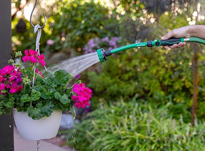 Rain Bird TCNZL8PWAND16 16" Watering Wand Garden Hose Nozzle, Thumb Control, Carbon Fiber Texture, 8-Pattern