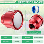 Dreyoo 1 Pack Water Nozzle with 3000 Tiny Holes, 3/4'' Aluminium Alloy Garden Hose Shower Head with PTFE Thread Seal Tape for Outdoor Watering Flowers, Plants, Greenhouse, Nurseryman (2.36'',Red)