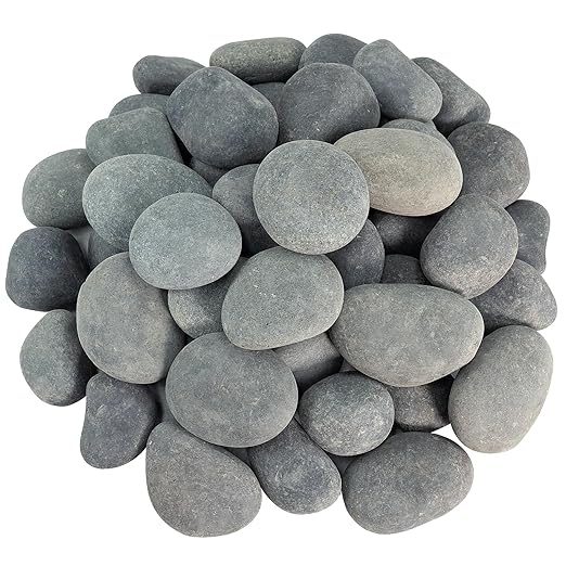 River Rocks, 20lbs Aquarium Rocks, 2-3 Inch Black Pebbles for Indoor Plants, Natural Stones for Landscaping Garden Paving Plant Rocks Crafting Walkways