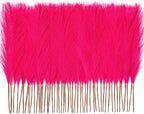 50 PCS Hot Pink Pampas Grass, 17in Pampas Grass Decor, Artificial Pompas Wall Decor for Vase Room Bedroom Kitchen Table Wedding Party Birthday Baby Showers（Hot Pink）