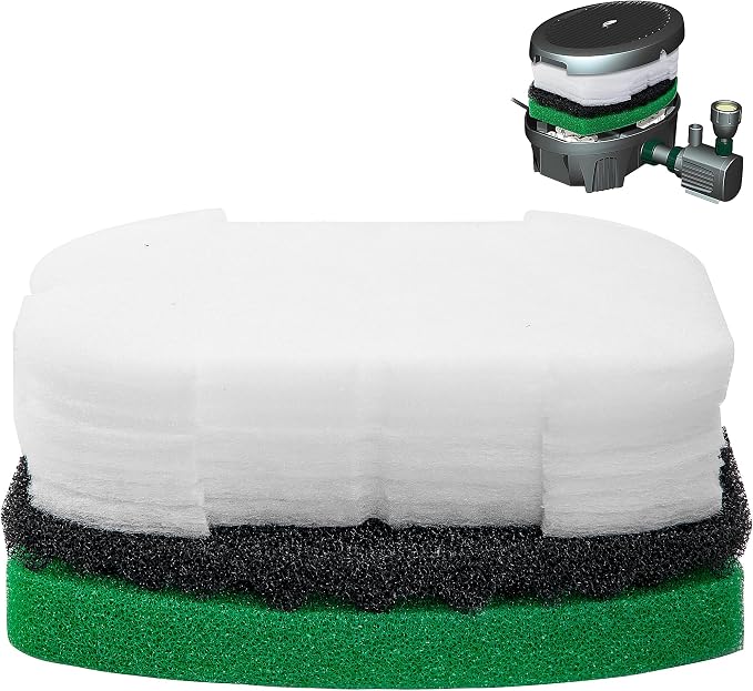 10 Pcs Pond Filter Maintenance Kit, Pond Filtration Replacement Pads, Filter Foam Pad Media Set for Model 5 in 1 300 Gal and 6 in 1 900 Gal Water Pump Improving Outdoor Water Quality