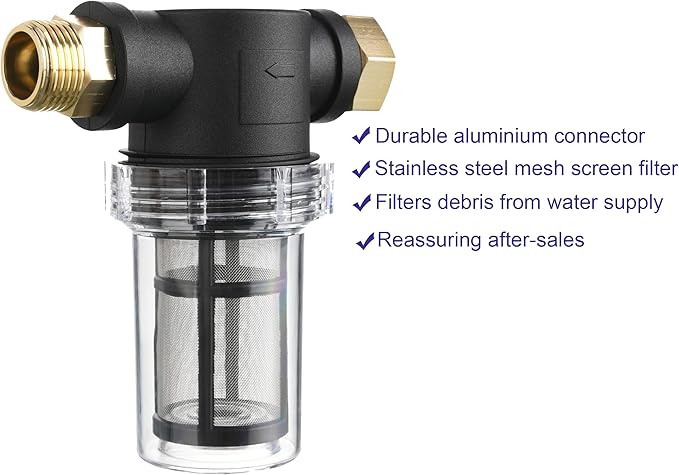 M MINGLE Garden Hose Filter for Pressure Washer inlet Water, Inline Filter for Sediment, 40 Mesh Screen, Extra 100 Mesh