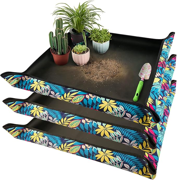 HNXTYAOB 3 PCS 29.5"x 29.5" Waterproof Repotting Mat for Plant Transplanting and Mess Control