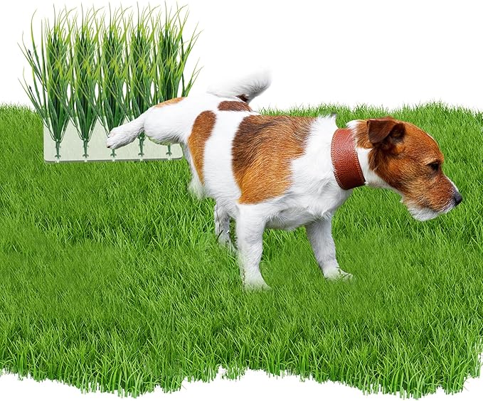 6 PCS Fake Grass Plants Pee Post for Dogs to Pee on, Reusable Washable Artificial Grass for Guiding Male Dogs to Urine and Preventing Urine from Splashing Everywhere