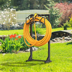 Garden Hose Holder Reel, Upgraded Metal Hose Reels Holds 150ft Hose, Heavy Duty Freestanding Water Hose Holders, Detachable Hose Storage Hanger for Outside - Fan-Shaped