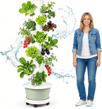 9-Tier 67-Inch Hydroponic Tower Garden System - 36-Plant Aeroponic Growing Tower with 20-Gallon Reservoir & Mobile Cart for Indoor Vertical Farming (Herb/Lettuce/Strawberry Kit)