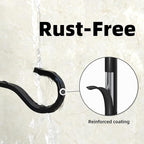 saffruff Heavy Duty Plant Hooks for Wall: 6-Inch 2 Pack Plant Hangers Outdoor, Hold 35lb, Bird Feeder Hanger for Outside, Iron Planter Brackets for Hanging Baskets, Wind Chime, Lantern, Metal - Black