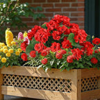 7Pcs Geranium Artificial Flowers for Outdoors Decoration Geranium Silk Flowers Outsides UV Resistant Garden Plants Faux Flower for Front Door Garden Porch Planter Patio Balcony Yard Indoor Home (Red)
