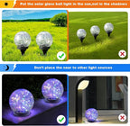 MLKNK Solar Globe Lights Outdoor Waterproof-Solar Balls-Solar Garden Lights-Orbs for Outside 8 Pack Cracked Glass Ball for Lawn Patio Yard Backyard Decorations