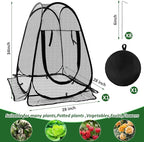 Pop Up Mesh Plant Protectors from Animals,Large Plant Netting Guard Cover with 8 Stake Crop Cage Fine Mesh Plant Tents for Protect Flower Tomato Vegetable from Deer Cat Bird Squirrel, 28x28x34 in