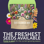 Cut Flower Garden Seeds - Extra Large 1 Ounce Packet - Over 7,500 Fresh Open Pollinated Non-GMO Wildflower Seeds - Long Lasting Annuals and Perennials with Bright Colors