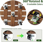 Yangbaga 2pack Plant Caddy 12’’Wood Duty Rolling Plant Stand with 2 360° Lockable Caster Wheels,Indoor Outdoor on Roller Patio/Flower Pot/Succulent Pots
