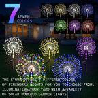 2 Pack Garden Decoration Solar Outdoor Light with 300 LEDs, Waterproof Solar Firework Lights 8 Lighting Modes, Suitable for Outdoor, Yard, Pathway ， Landscape Decoration(Multicolor)