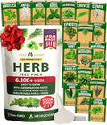 HOME GROWN Premium Herb Seeds Variety Pack - 20 Heirloom Herb Seeds for Planting - 6,000+ Non-GMO Seeds with Plant Markers - Indoor Outdoor Hydroponic Herb Garden - Culinary & Medicinal Herbs