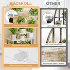 Plant Stand Indoor with Grow Lights - 62" Tall Plant Shelf, Lighted Corner Plant Stands for Indoor Growing, 8 Tiered Large Flower Holder, S-Shaped Plants Rack for Living Room, Bedroom, Faux Marble