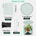 succulentlovers 4 Packs 13"x 16" Wire Plant Protector from Animals, Plant Protector Cages with Detachable Covers & Zip Ties & Stakes, Chicken Wire Plant Covers for Flower and Vegetables Protection