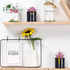 Der Rose 3 Pack Fake Plants Succulents Plants Artificial in Black Pots for Pink Room Decor Aesthetic Home Office Desk Accessories for Women