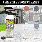 Rock Doctor Outdoor Stone Cleaner, Natural Cleaning Solution Removes Stains and Discoloration, Brightens Granite, Pavers, Fire Pits, and Concrete, Plant and Pet Safe, 24 oz Pack of 1