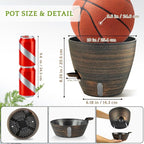 ZMTECH 10 Inch Self Watering Pots for Indoor Outdoor, Bronze Large Plastic Planter with Water Level Indicator, Drainage Hole & Removable Saucer for Garden Flowers, Decorative Plant Container