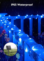 Brightown Solar String Lights Outdoor, 39FT 100 LED Rope Lights Solar Powered with 8 Lighting Modes, Waterproof Solar Patio Lights, Solar String Lights for Outside Tree Yard Halloween Decoration, Blue