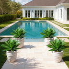 Ivydale Outdoor Faux Plants, 2 PCS 28" Artificial Agave Plant for Outdoors Outside Decoration, Large Fake Plants Realistic Greenery UV Resistant for Planter Porch Patio Yard Garden Indoor(Green)