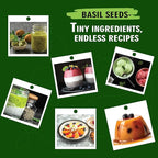 Basil Seeds (Tukmaria) | Edible Basil Seeds | More Fiber Than chia | Plant Based, Keto, Paleo, Vegan, prebiotic