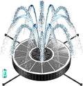Solar Fountain with 3 Spray Height, Works in Shade, 3.5W Glass Solar Bird Bath Fountains with 2000mAh Battery and 4 Rotating Rods, 7 Nozzles, Outdoor Water Fountain Pump for Garden, Pool, Pond