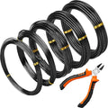 Mudder 5 Roll Aluminum Bonsai Training Wire Tree 160 Feet Total with Bonsai Wire Cutter Anodized Training for Holding Branches Small Trunks(1/1.5/2.0/2.5/3mm,Black)