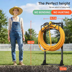 Garden Hose Holder Reel, Upgraded Metal Hose Reels Holds 150ft Hose, Heavy Duty Freestanding Water Hose Holders, Detachable Hose Storage Hanger for Outside - Fan-Shaped