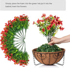 HyeFlora Artificial Fake Hanging Red Plants Flowers Basket for Outdoor, Faux Silk Daisy Mums Look Real UV Resistant for Outside Porch Home Patio Garden Yard Decoration