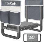 TomCare Garden Kneeler and Seat 11.14” Wider Larger Soft Kneeling Pad Garden Bench with 2 Large Tools Pouches Heavy Duty Foldable Garden Stool Gardening Gifts for Women Men Gardeners Seniors,Gray
