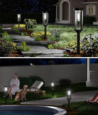 NEWMESSI 4 Pack Solar Pathway Lights Outdoor, Modern Super Brightness LED Path IP65 Waterproof Garden Lights Solar Powered Landscape Lighting for Outside Yard Garden Driveway Walkway