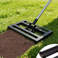 Lawn Leveling Rake 17"x10" for Soil, Gravel Leveling Tool Heavy Duty with Adjustable Long Handle, Garden Level Rake with Tines for Yard, Landscape, Leveling Sand, Grass, Dirt, Ergonomic & Durable