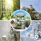 Mini Greenhouse for Indoor Outdoor, Small Plants Green House with 3 Tier Shelves, Portable Plastic Greenhouses with Transparent PVC Cover for Garden Backyard Patio Balcony Porch