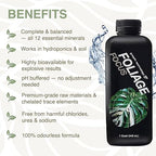 Growth Technology GT Foliage Focus - Liquid Indoor Plant Food for Houseplants, Tropical Plants, Aroids, Ferns and Palms – Concentrated Formula for Vibrant Leaves and Dense Foliage – 1 Quart (946 mL)