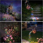 MEBRUDY Solar Garden Decor Lights, IP44 Waterproof Metal Butterfly Solar Watering_Can Lights Outdoor Decor for Yard Pathway Patio Lawn, Gifts for Women Mom Grandma Birthday