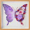 ADDWel Preserved Real Rose Butterfly Shadow Box - 12x12 3D Handmade Eternal Flower Wall Art, Unique Birthday Anniversary Purple Gifts for Women, Mom, Wife, Grandma