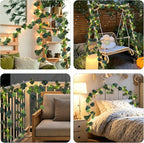 RECUTMS Monstera Leaves String Lights 1P 20LEDs Artificial Tropical Palm Leaf Battery Operated Hanging Rattan Light Faux Greenery Vines for Hawaiian Party Luau Jungle Beach Summer Indoor Outdoor Decor
