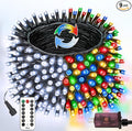 75.8 FT 200 LED Color Changing Christmas String Lights with Remote & Timer & Memory Function, 9 Lighting Modes Waterproof Twinkle Lights for Xmas Tree Holiday Party Garden (Cool White & Multicolor)